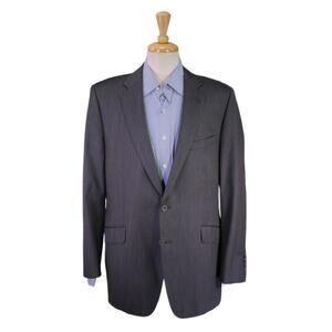 Custom Made Gray Herringbone 2-Btn Blazer Jacket 42R